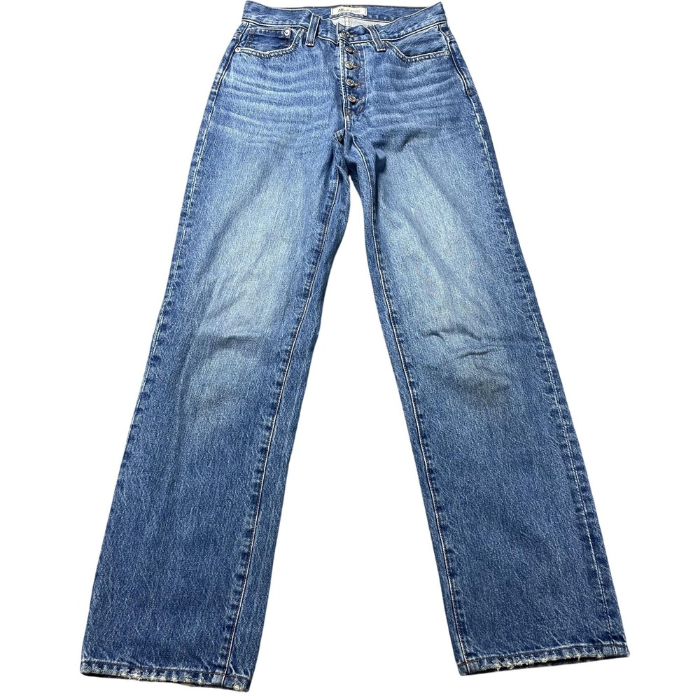 Madewell Perfect Vintage Straight Jeans Womens 24 Med Wash‎ High Rise 24x29.5